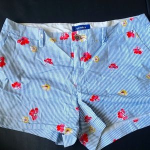 Old Navy Floral and navy stripe shorts
